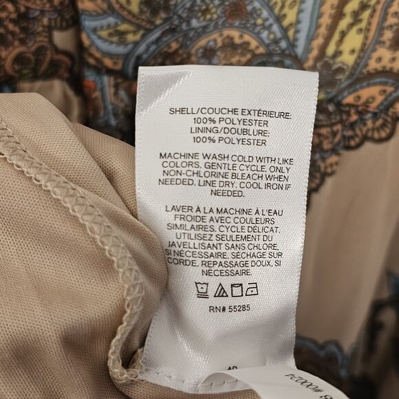 Express Tiered Maxi Dress Lined Paisley Adjustable Straps Empire Waist Boho Y2K - Picture 8 of 8